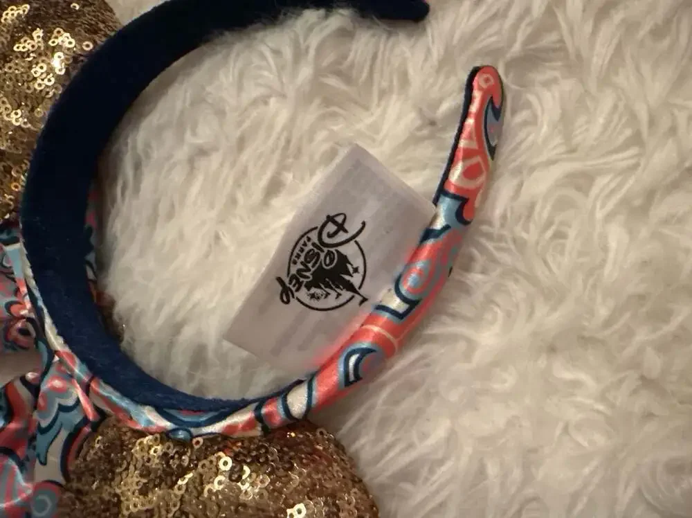 Disney Riviera Resort Grand Opening Minnie Ear Headband with Gold Sequins Disney
